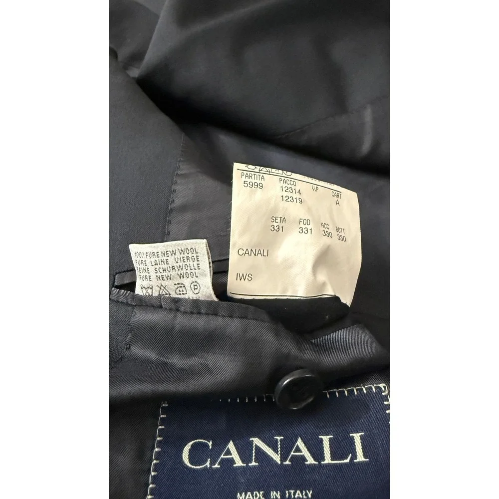 Canali Mens Navy Blue Wool 3-Button Suit Jacket Blazer Made in Italy‎ 58L kk13